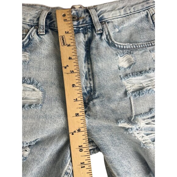 We The Free Womens Caroline Destroyed Denim Cutoff Bermuda Shorts Light Wash 24 - Picture 7 of 14